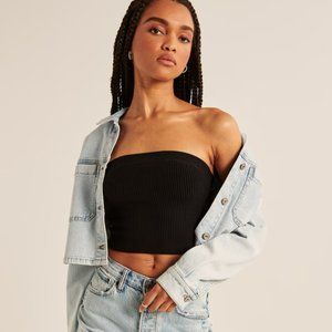 Abercrombie & Fitch Ottoman Tube Top Ribbed Strapless Crop Tank